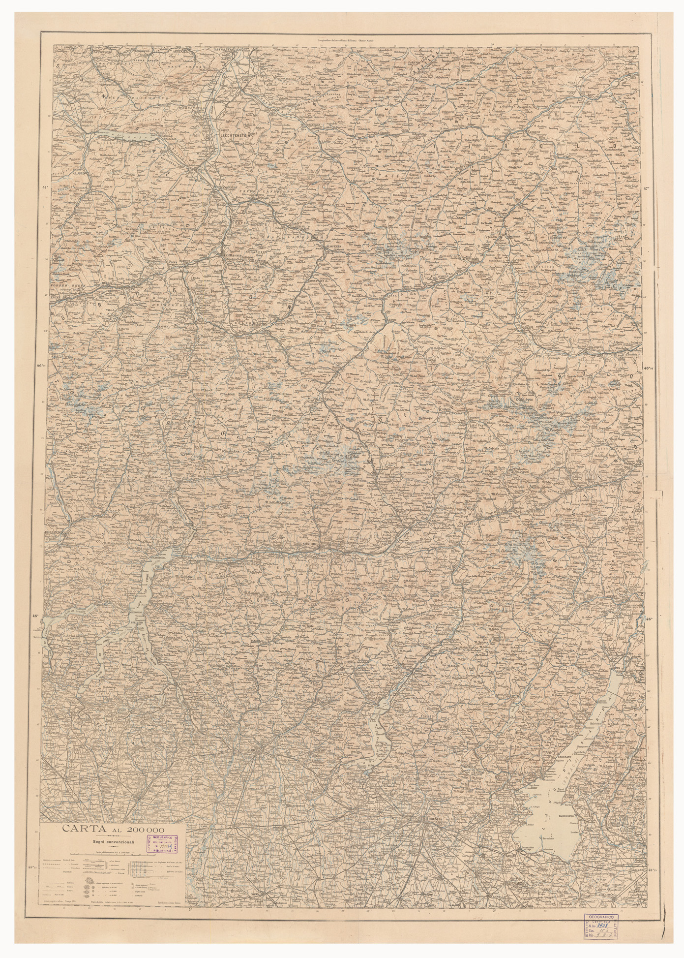 (N:13302) ZONA DI GUERRA - CARTE DI GUERRA - SONDRIO (B0005928) Carte e stampe antiche: riproduzione a colori su carta (formato A1)