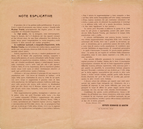 (N:11284) LA REGIONE VENETA E LE ALPI NOSTRE - DALL'ADIGE AL QUARNARO - CARTA ETNICO LINGUISTICA 1a edizione pi libretto esplicativo (B0005934, B0005936, B0005937) Carte e stampe antiche: riproduzione a colori su carta (formato A1)