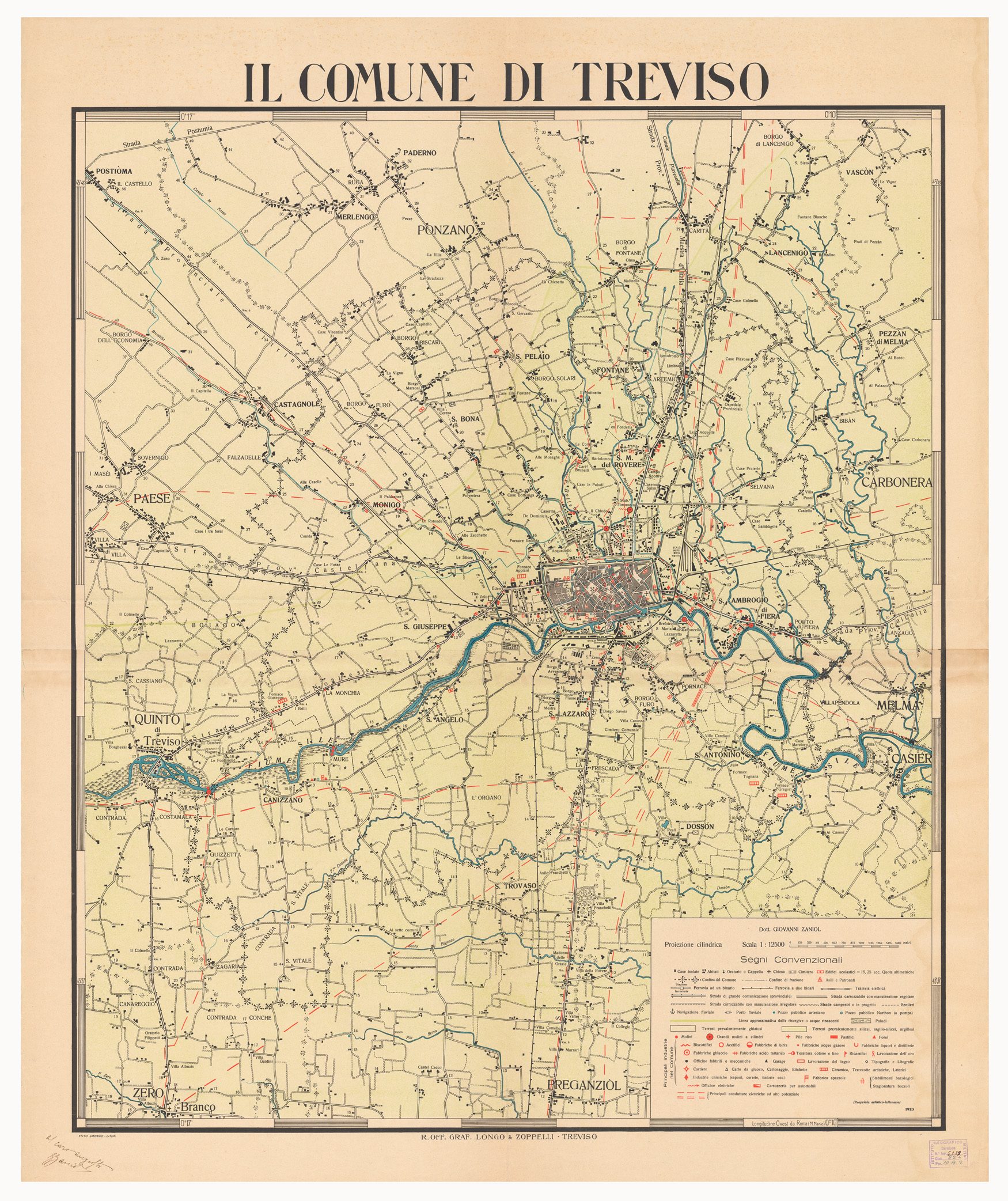 (N:10548) IL COMUNE DI TREVISO (B0005980) Carte e stampe antiche: riproduzione a colori su carta (formato A1)