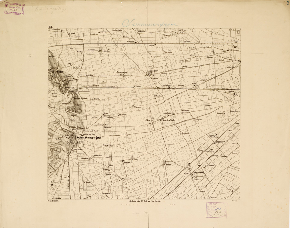 (N:14626) REAMBULIRTEN DETAILKARTE VOM MANOVRE TERRAIN AM MINCIO - SOMMACAMPAGNA - Tavola F II (B0006290) Carte e stampe antiche: riproduzione a colori su carta (formato A1)