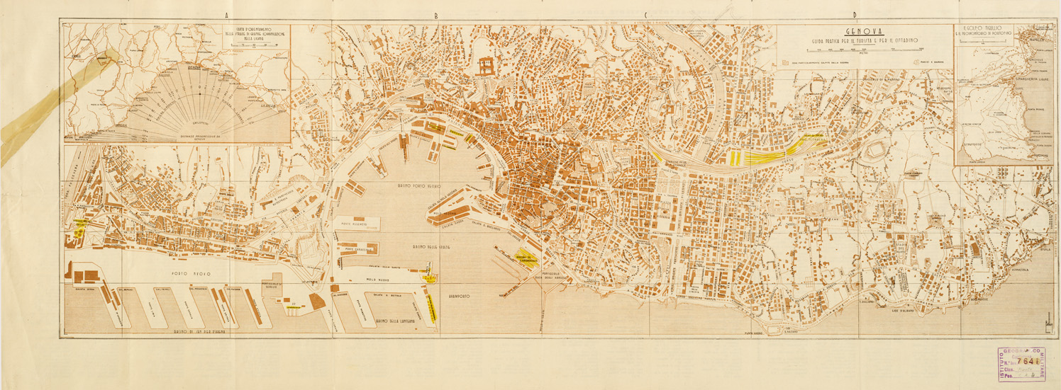 (N:10380) GENOVA IN TASCA (B0006345) Carte e stampe antiche: riproduzione a colori su carta (formato A1)