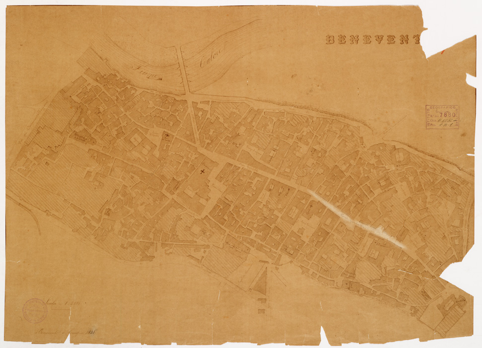 (N:401) BENEVENTO (PIANTA DI CITTA') (B0006363) Carte e stampe antiche: riproduzione a colori su carta (formato A1)