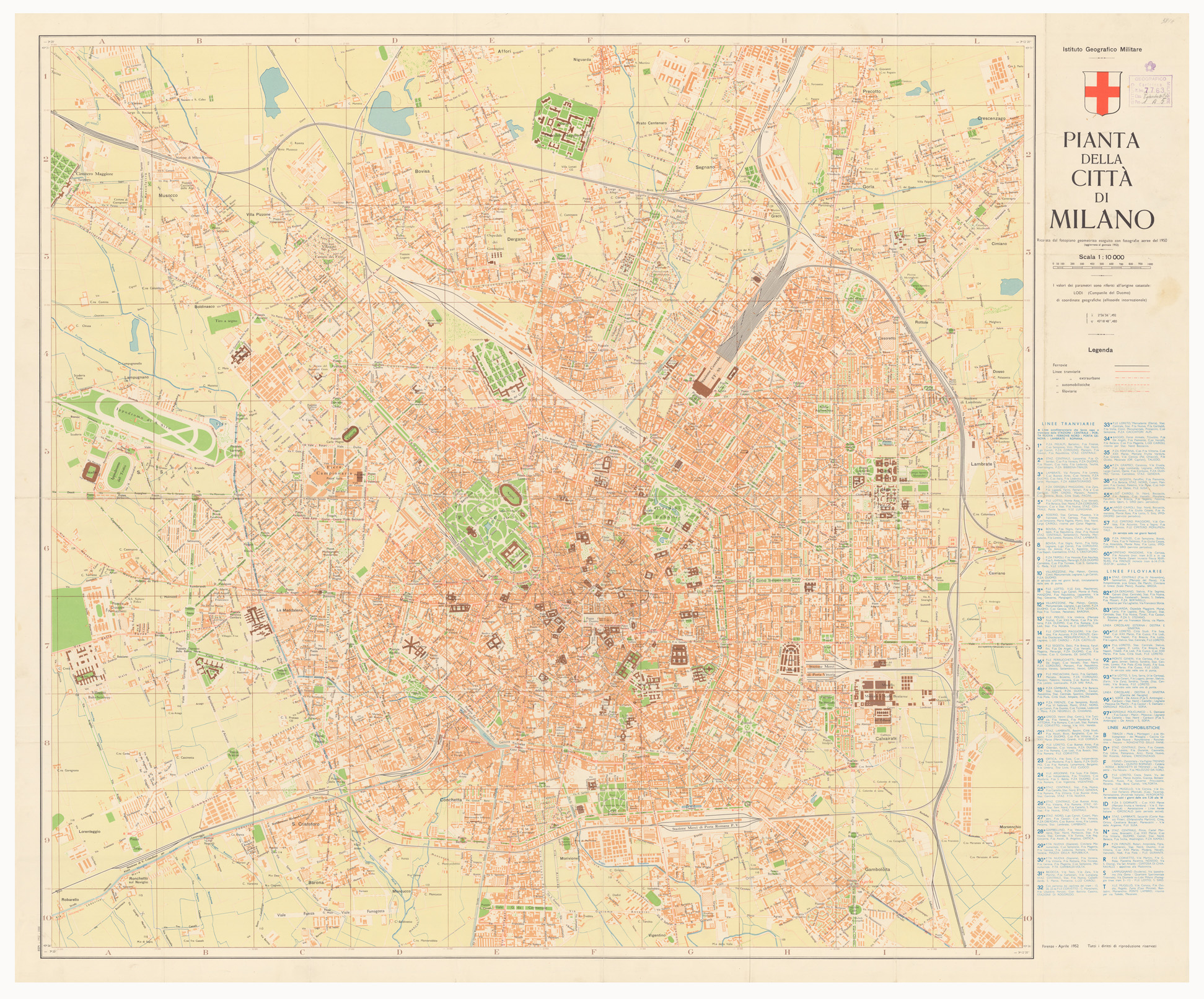 (N:13659) PIANTA DELLA CITTA' DI MILANO (B0006393) Carte e stampe antiche: riproduzione a colori su carta (formato A1)