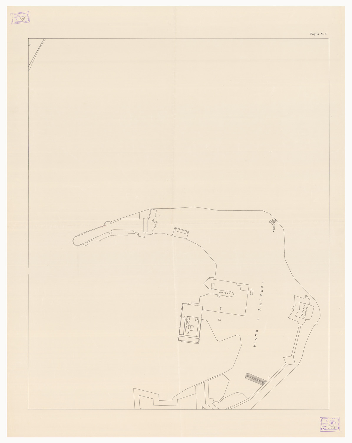 (N:13636) PIANTA DELLA CITTA' DI MESSINA - Foglio 4 (B0006446) Carte e stampe antiche: riproduzione a colori su carta (formato A1)