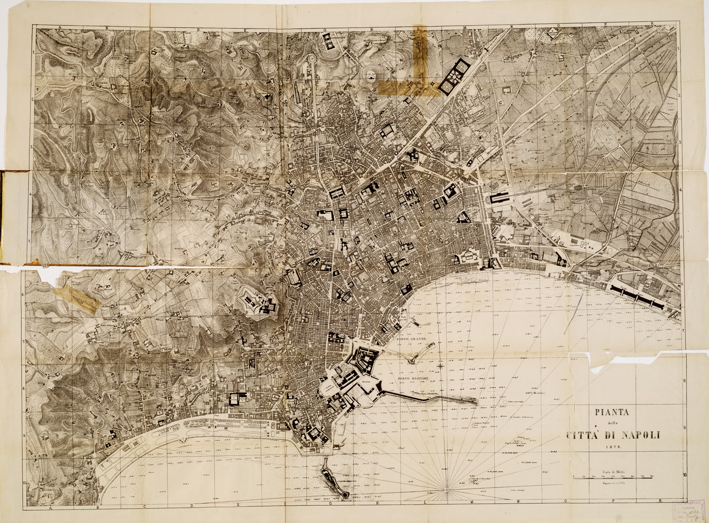(N:13719) PIANTA DELLA CITTA' DI NAPOLI (B0006484) Carte e stampe antiche: riproduzione a colori su carta (formato A1)