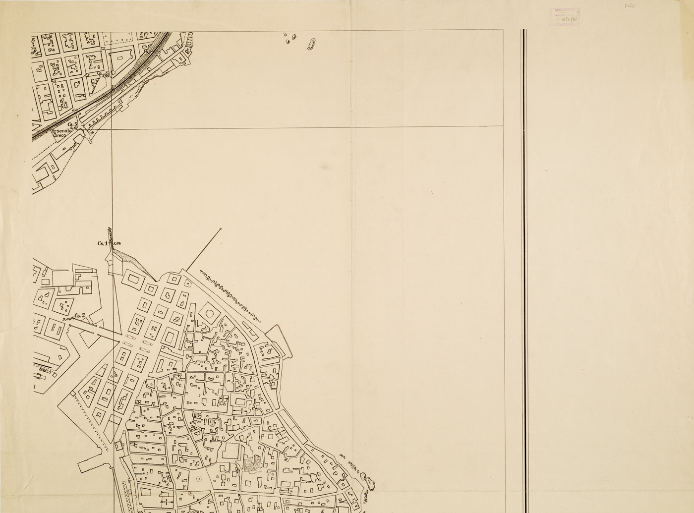 (N:13760) PIANTA DELLA CITTA' DI SIRACUSA - Foglio 6 (B0006611, B0006612, B6611-12) Carte e stampe antiche: riproduzione a colori su carta (formato A1)