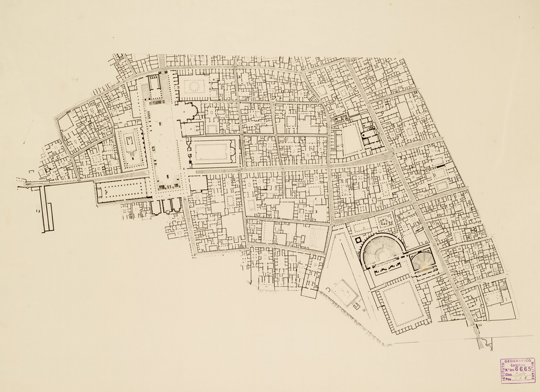 (N:13910) PIANTA DI POMPEI - Foglio 1 (B0006625) Carte e stampe antiche: riproduzione a colori su carta (formato A1)