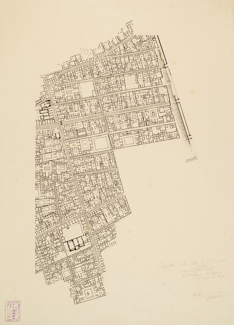 (N:13911) PIANTA DI POMPEI - Foglio 2 (B0006626) Carte e stampe antiche: riproduzione a colori su carta (formato A1)