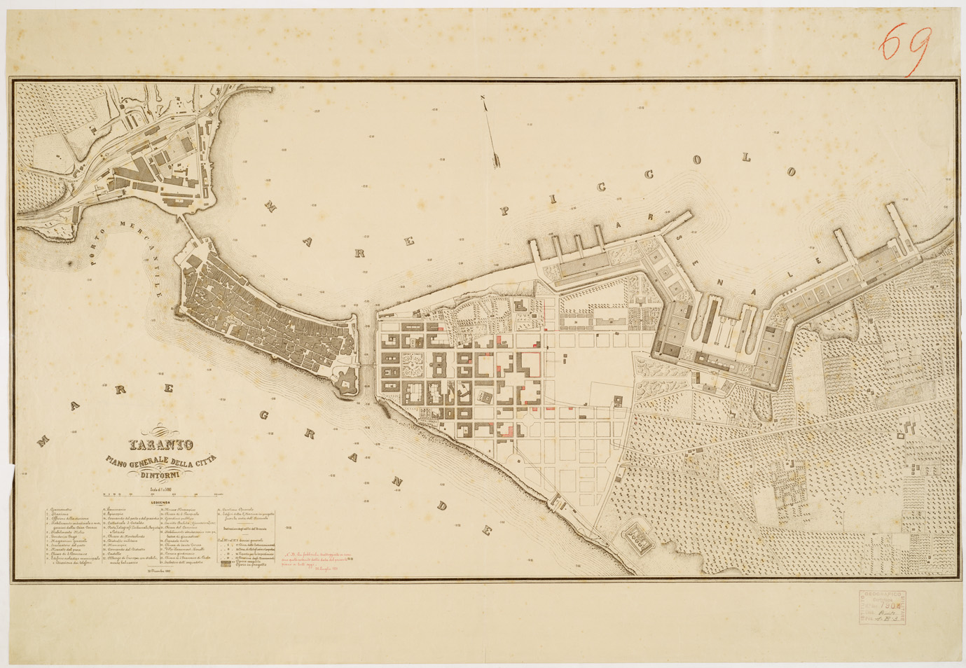 (N:14032) TARANTO... (B0006693) Carte e stampe antiche: riproduzione a colori su carta (formato A1)
