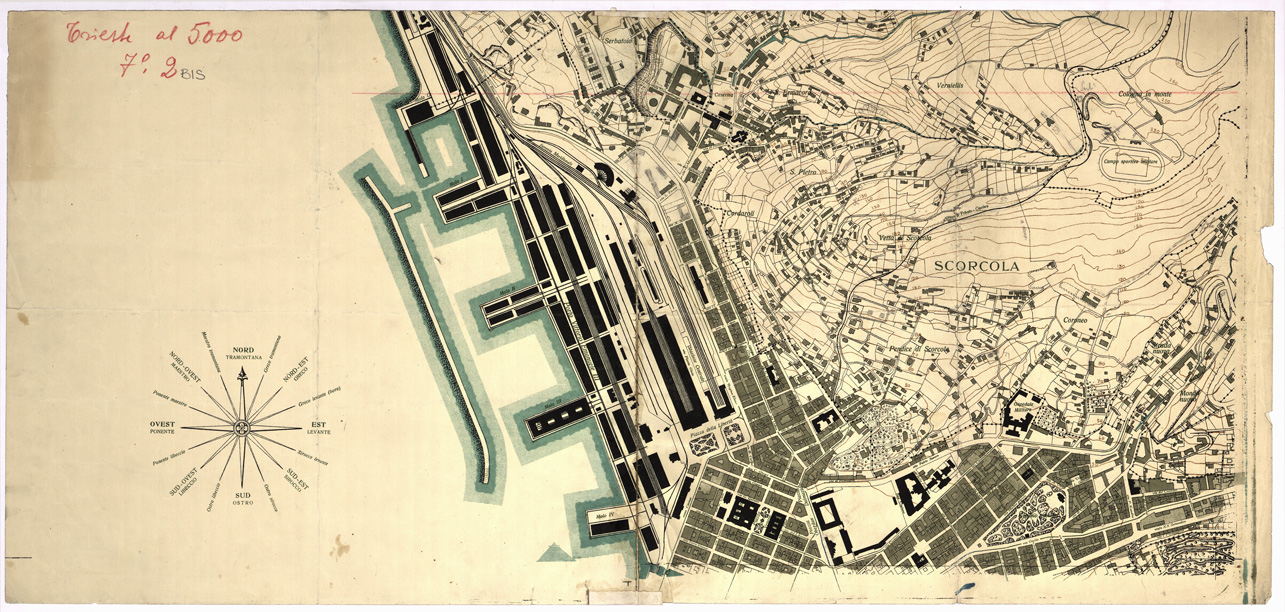 (N:13780) PIANTA DELLA CITTA' DI TRIESTE - Foglio 2 bis (B0006696) Carte e stampe antiche: riproduzione a colori su carta (formato A1)