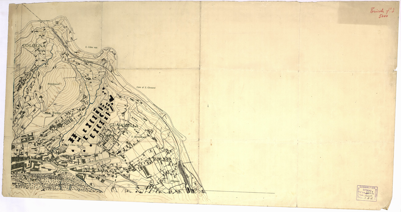(N:13781) PIANTA DELLA CITTA' DI TRIESTE - Foglio 3 (B0006697) Carte e stampe antiche: riproduzione a colori su carta (formato A1)