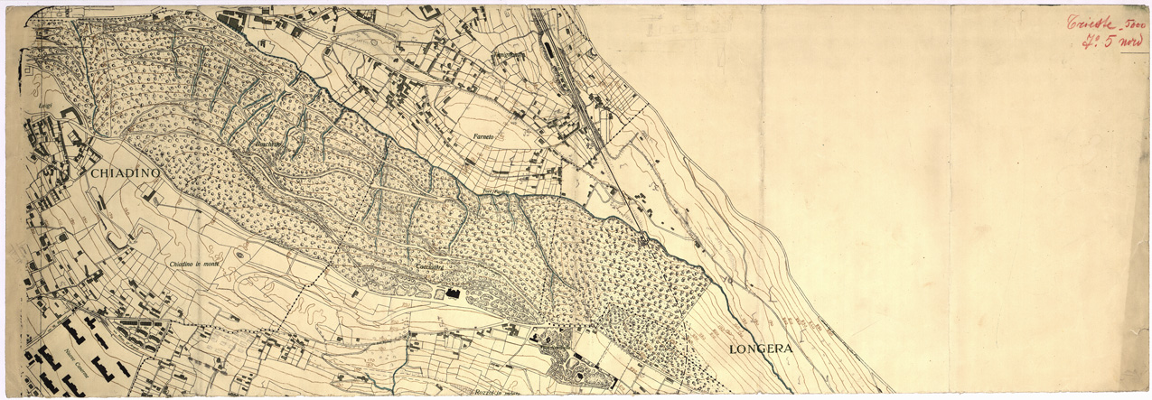 (N:13783) PIANTA DELLA CITTA' DI TRIESTE - Foglio 5 Nord (B0006699) Carte e stampe antiche: riproduzione a colori su carta (formato A1)