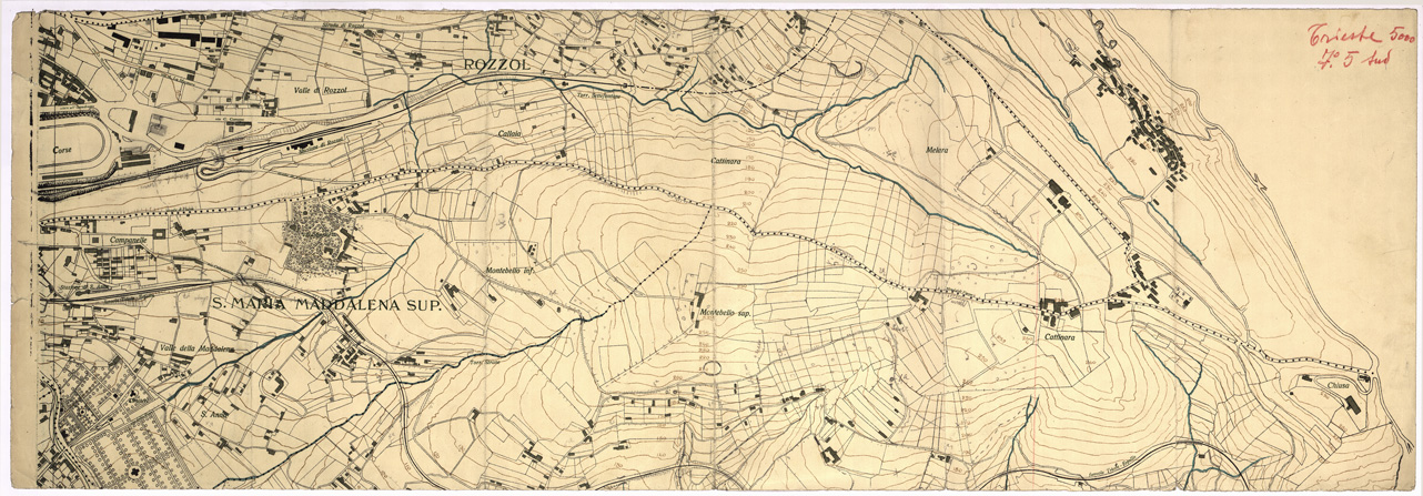 (N:13784) PIANTA DELLA CITTA' DI TRIESTE - Foglio 5 Sud (B0006700) Carte e stampe antiche: riproduzione a colori su carta (formato A1)