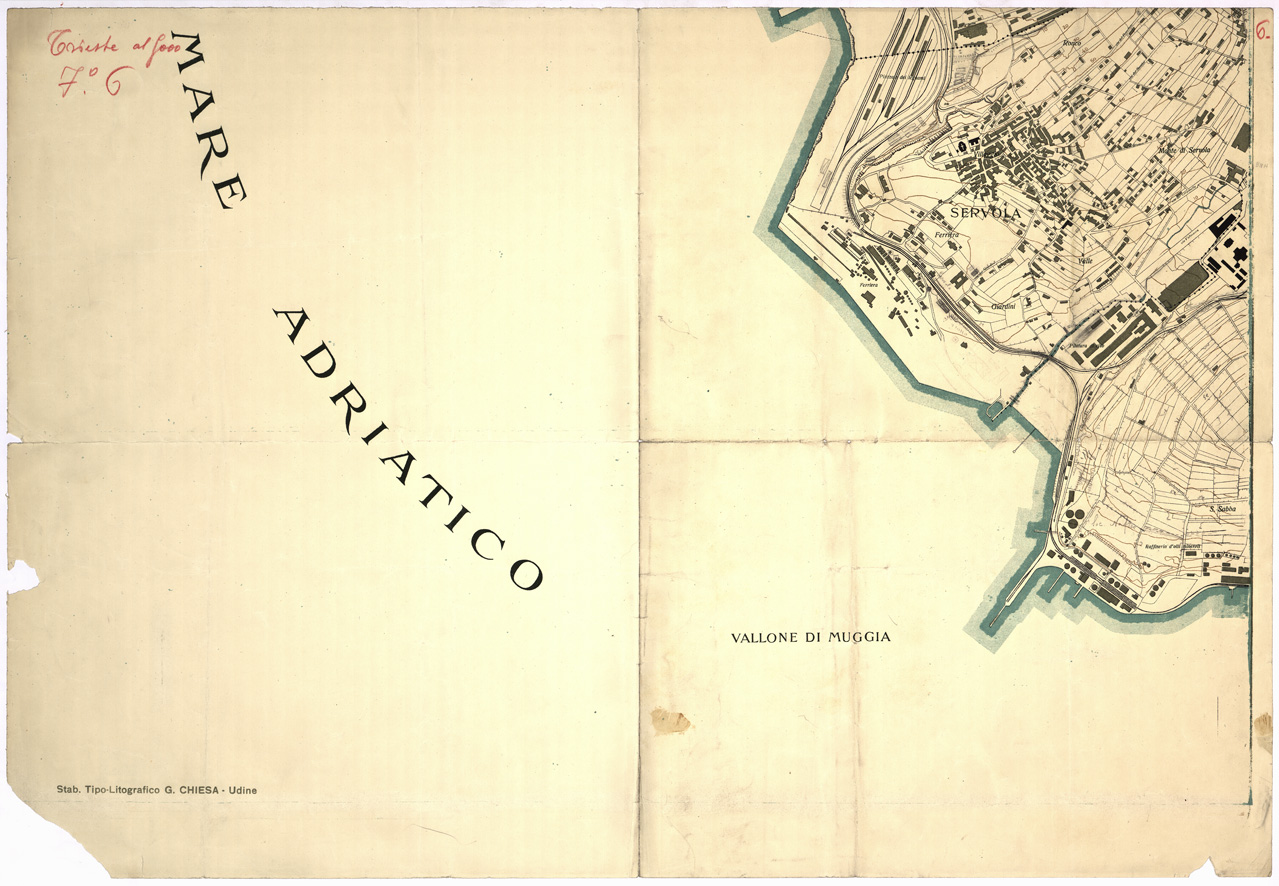 (N:13785) PIANTA DELLA CITTA' DI TRIESTE - Foglio 6 (B0006701) Carte e stampe antiche: riproduzione a colori su carta (formato A1)