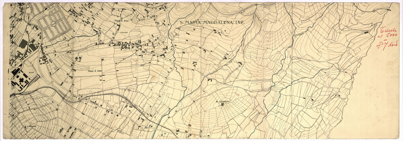 (N:13786) PIANTA DELLA CITTA' DI TRIESTE - Foglio 7 Nord (B0006702) Carte e stampe antiche: riproduzione a colori su carta (formato A1)