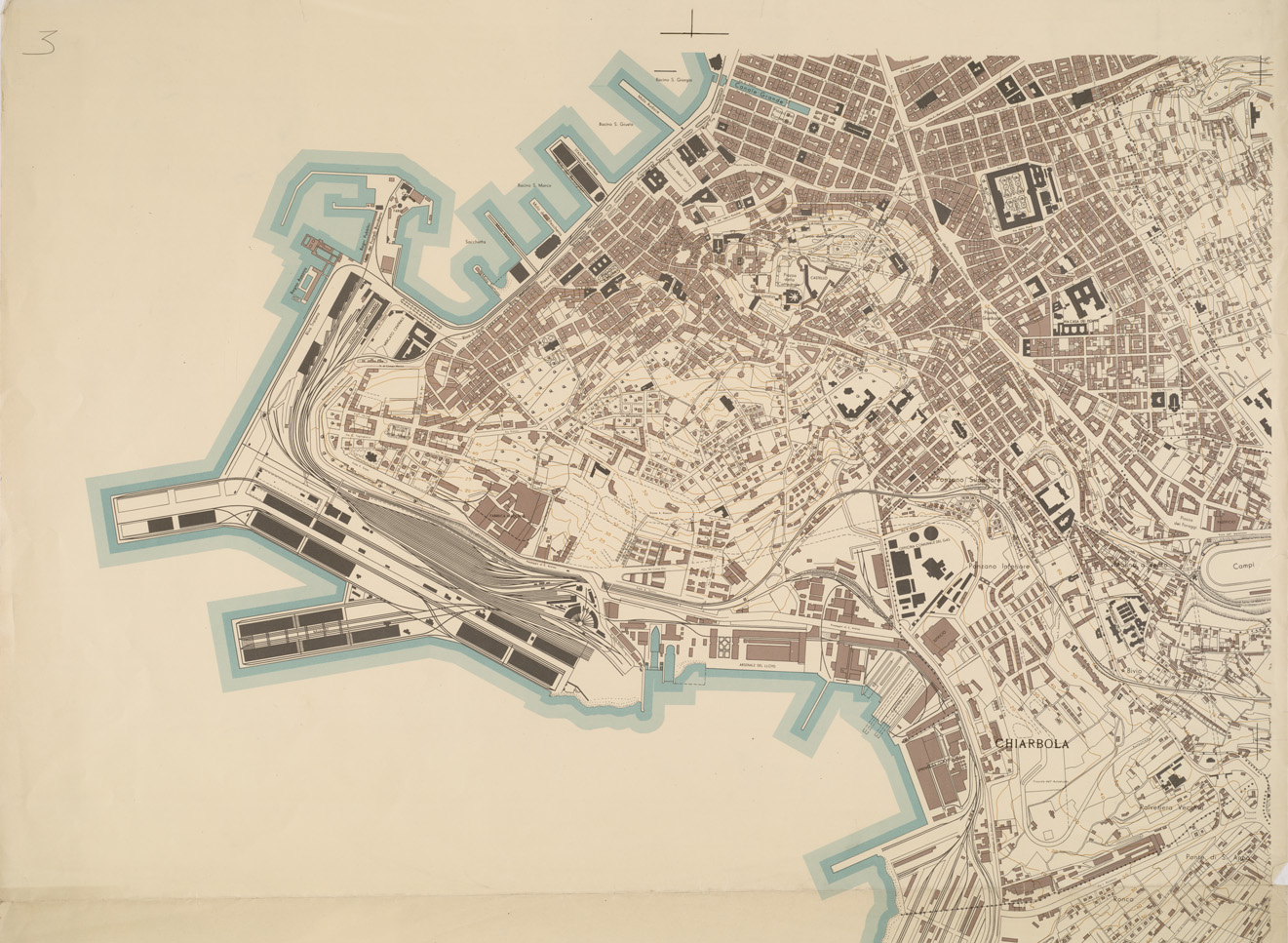 (N:13793) PIANTA DELLA CITTA' DI TRIESTE - Foglio 3 (B0006709, B0006710, B6709-10) Carte e stampe antiche: riproduzione a colori su carta (formato A1)