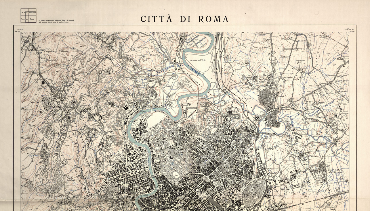(N:8890) CITTA' DI ROMA (B0006714, B0006715, B6714-15) Carte e stampe antiche: riproduzione a colori su carta (formato A1)
