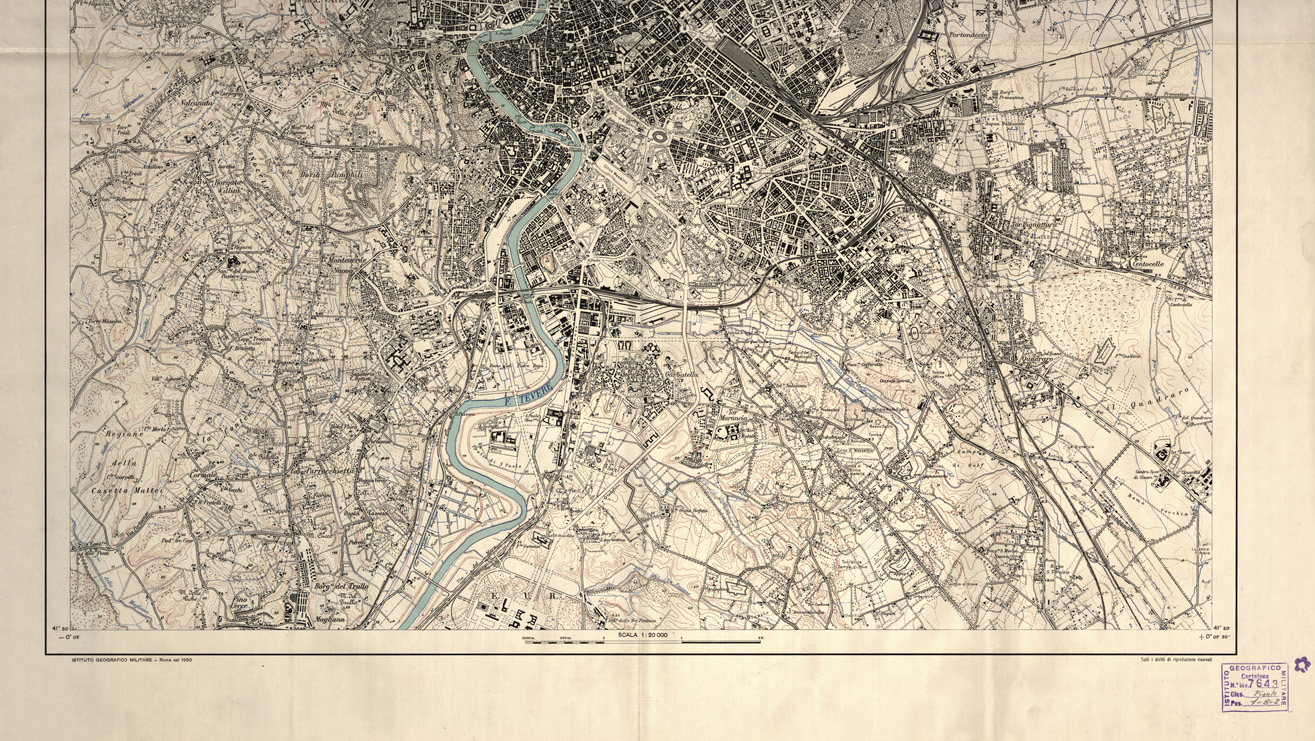 (N:8890) CITTA' DI ROMA (B0006714, B0006715, B6714-15) Carte e stampe antiche: riproduzione a colori su carta (formato A1)