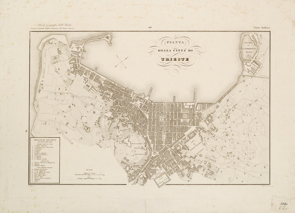 (N:13797) PIANTA DELLA CITTA' DI TRIESTE (B0006740) Carte e stampe antiche: riproduzione a colori su carta (formato A1)