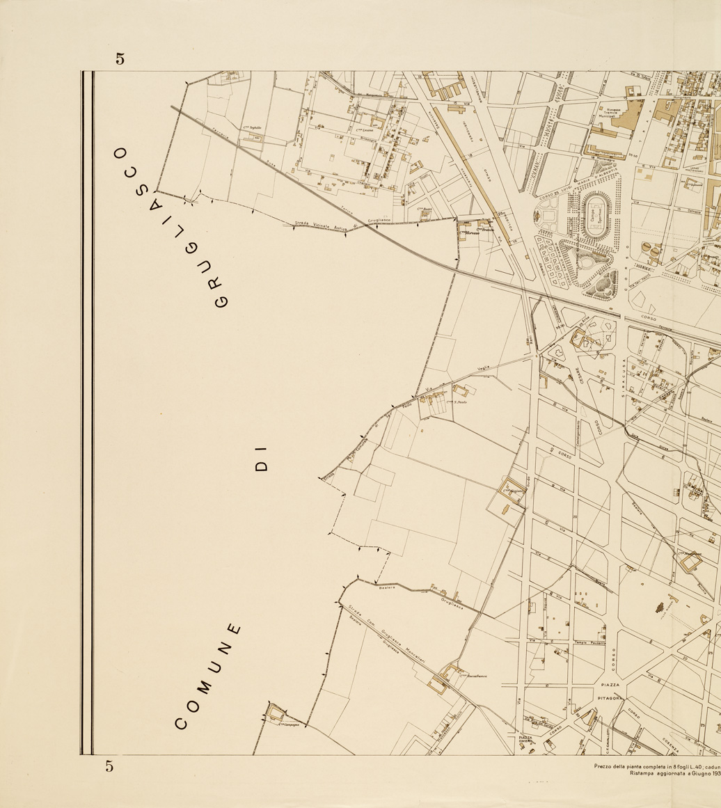 (N:13930) PIANTA DI TORINO - Foglio 5 (B0006755, B0006756, B6755-56) Carte e stampe antiche: riproduzione a colori su carta (formato A1)