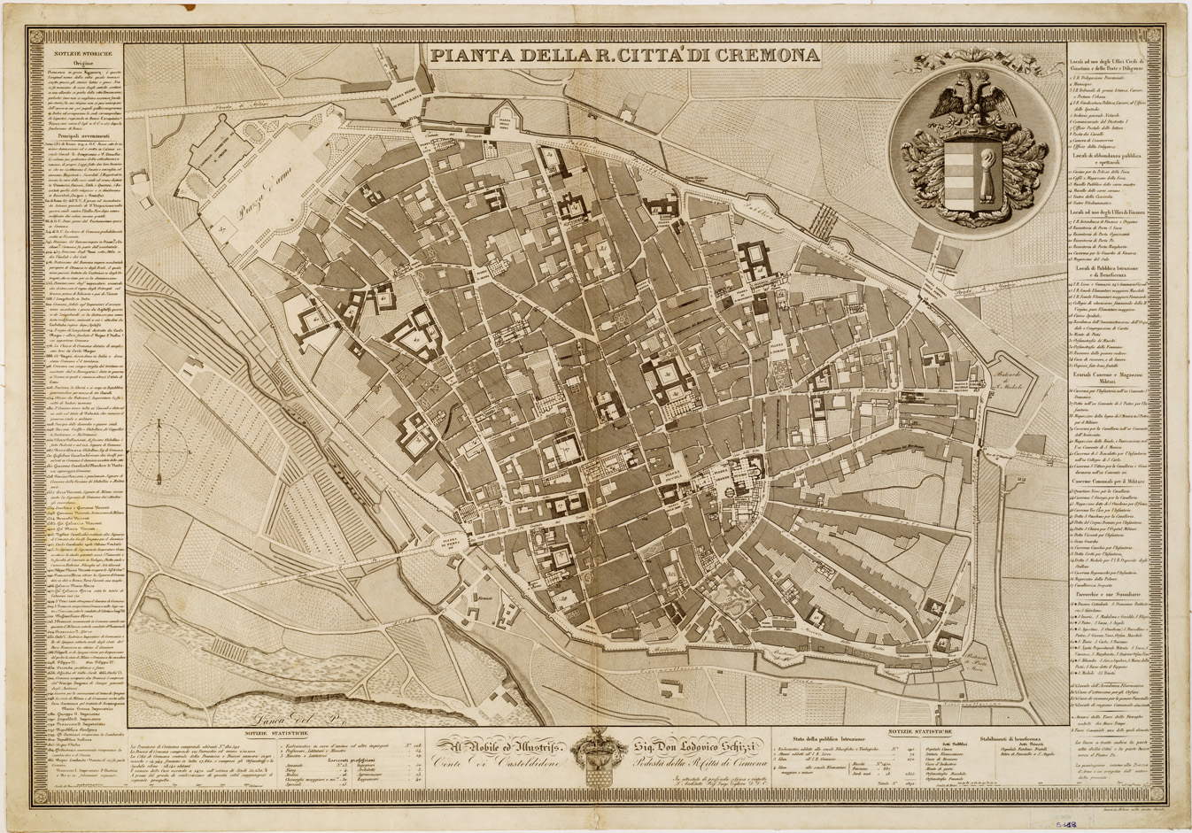 (N:13843) PIANTA DELLA R. CITTA' DI CREMONA (B0006795) Carte e stampe antiche: riproduzione a colori su carta (formato A1)