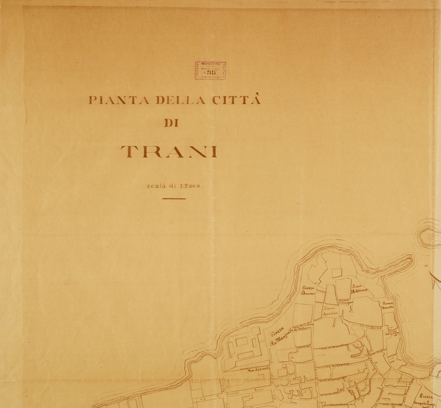 (N:13773) PIANTA DELLA CITTA' DI TRANI (B0006887, B0006888, B0006889, B0006890, B6887-90) Carte e stampe antiche: riproduzione a colori su carta (formato A1)