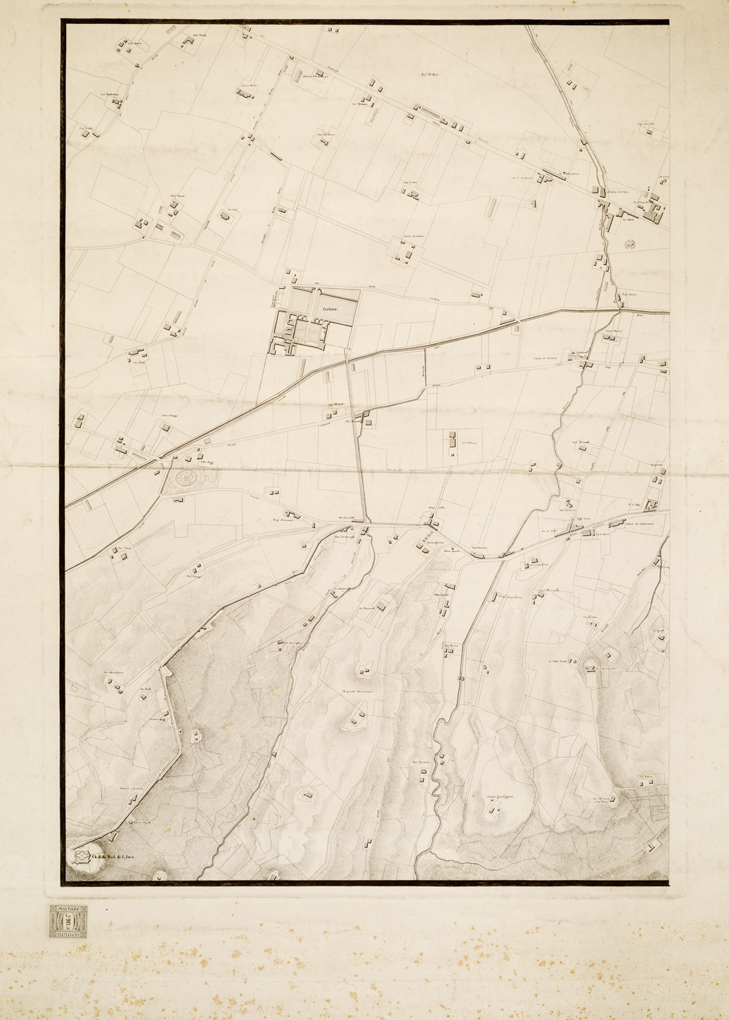 (N:13870) PIANTA DI BOLOGNA E SUOI DINTORNI - Foglio 1 (B0006904) Carte e stampe antiche: riproduzione a colori su carta (formato A1)