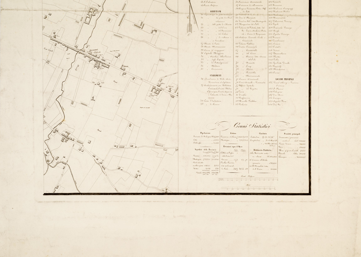 (N:13875) PIANTA DI BOLOGNA E SUOI DINTORNI - Foglio 3 (B0006907, B0006908, B6907-08) Carte e stampe antiche: riproduzione a colori su carta (formato A1)
