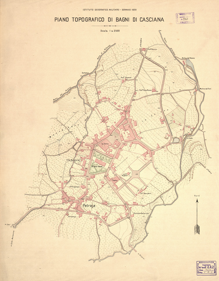 (N:13544) PIANO TOPOGRAFICO DI BAGNI DI CASCIANA (B0006927) Carte e stampe antiche: riproduzione a colori su carta (formato A1)