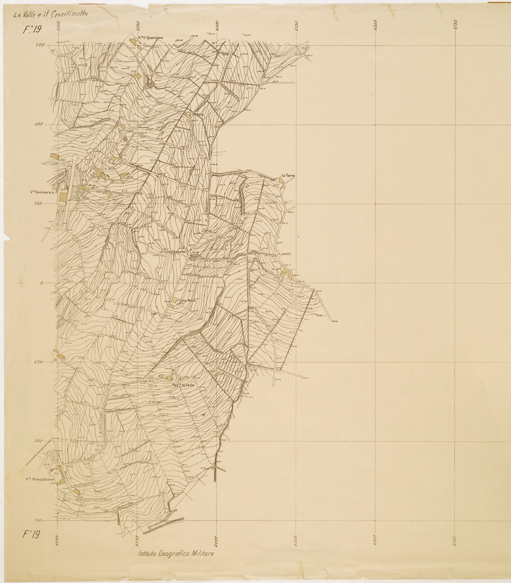(N:13416) PIANO REGOLATORE DI AMPLIAMENTO DELLA CITTA' DI FIRENZE - Foglio 19 - La Valle del Crocifisso (B0006978, B0006979, B6978-79) Carte e stampe antiche: riproduzione a colori su carta (formato A1)