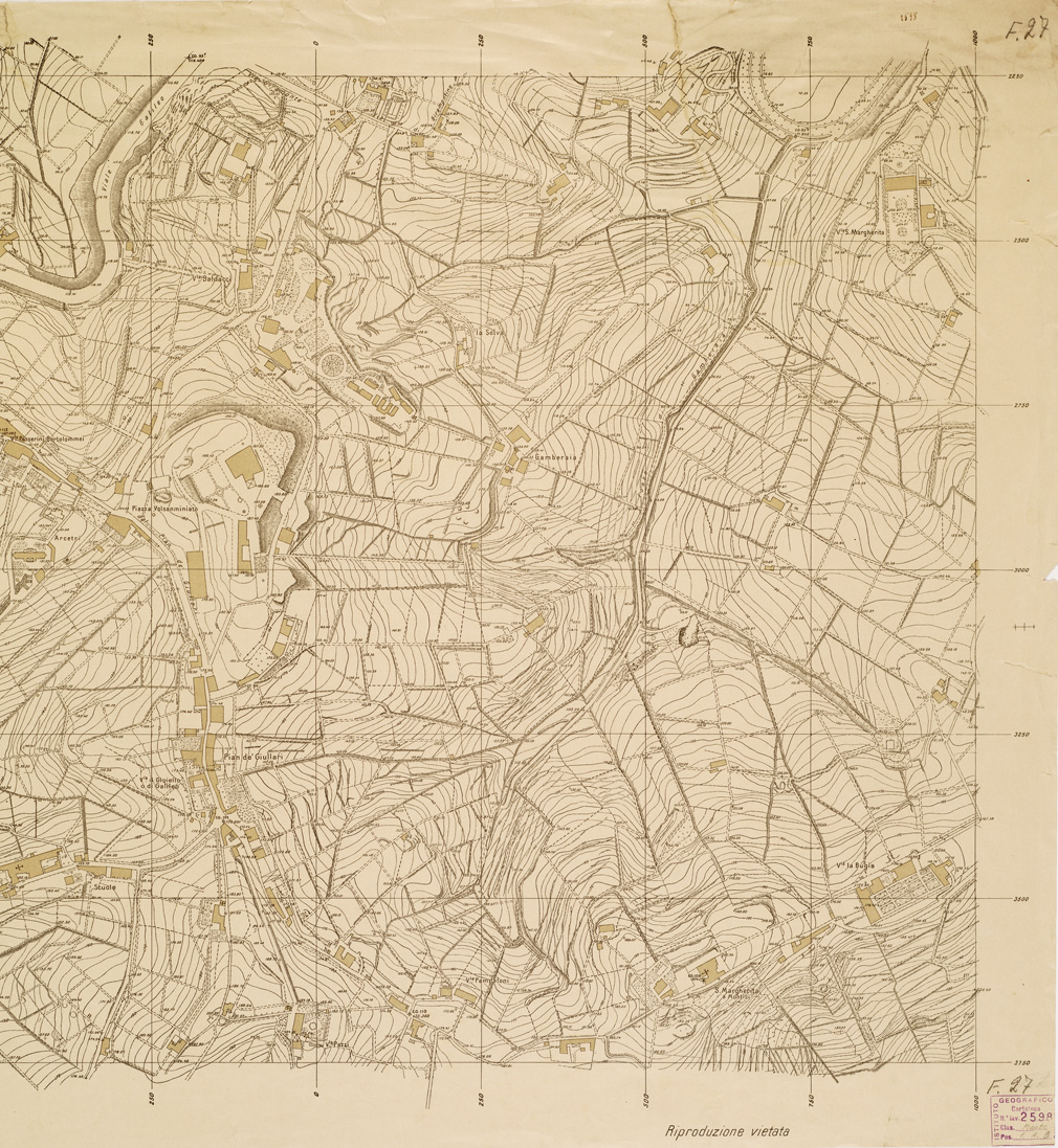 (N:13433) PIANO REGOLATORE DI AMPLIAMENTO DELLA CITTA' DI FIRENZE - Foglio 27 - Arcetri e Pian De' Giullari (B0006994, B0006995, B6994-95) Carte e stampe antiche: riproduzione a colori su carta (formato A1)