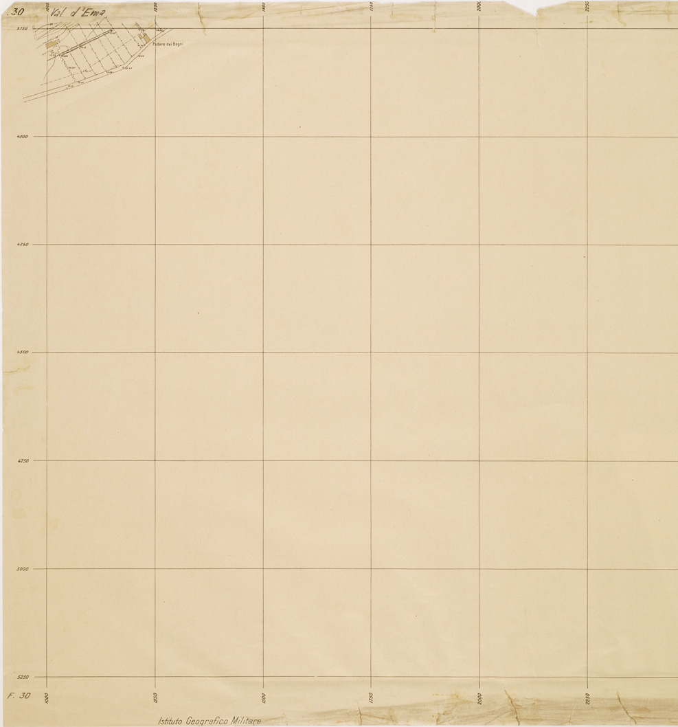 (N:13441) PIANO REGOLATORE DI AMPLIAMENTO DELLA CITTA' DI FIRENZE - Foglio 30 - Val d'Ema (B0007000, B0007001, B7000-01) Carte e stampe antiche: riproduzione a colori su carta (formato A1)