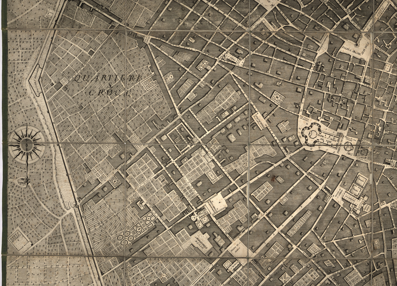 (N:13604) PIANTA DELLA CITTA' DI FIRENZE RILEVATA ESATTAMENTE NELL'ANNO 1783 E DEDICATA A S. A. R. PIETRO LEOPOLDO P. R. DI UNGH. E DI BOE. E GRANDUCA DI TOSCANA (B0007002, B0007003, B0007004, B0007005, B0007006, B0007007, B7002-7) Carte e stampe antiche: riproduzione a colori su carta (formato A1)