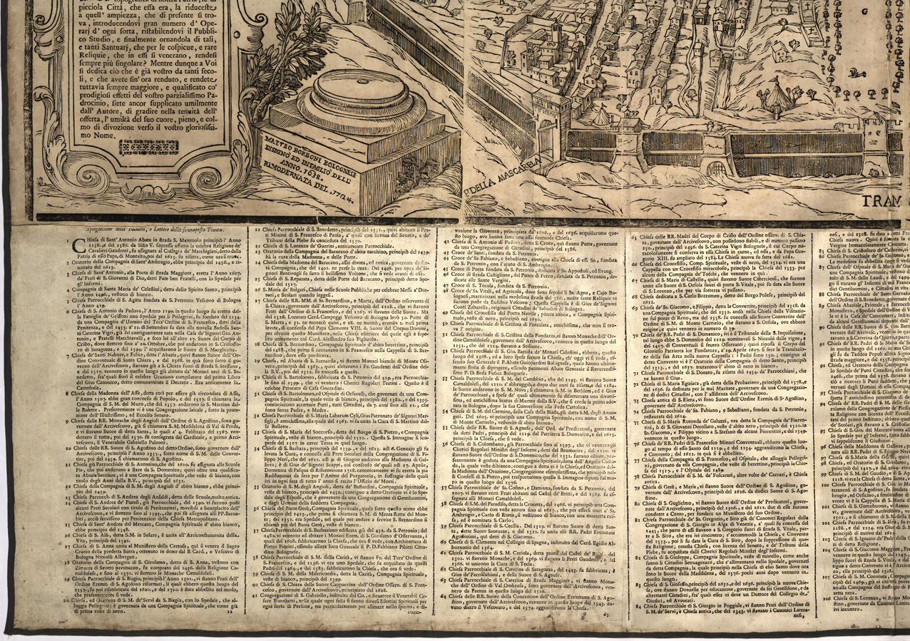 (N:403) BOLOGNA MATTEO BORBONI BOLOGNESE DISEGNO' ED INTAGLIO' NELL'ANNO 1638. RIMODERNATA NEL 1724 (B0007008, B0007009, B0007010, B0007011, B0007012, B0007013, B7008-13) Carte e stampe antiche: riproduzione a colori su carta (formato A1)