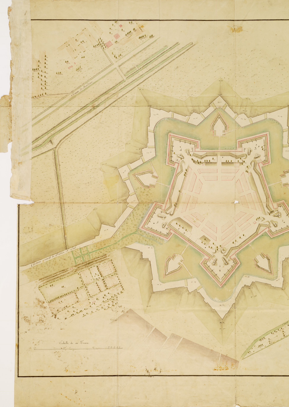 (N:8736) CITADELLE DE FERRARE (s. d., s. a.) (B0007105, B0007106, B7105-06) Carte e stampe antiche: riproduzione a colori su carta (formato A1)