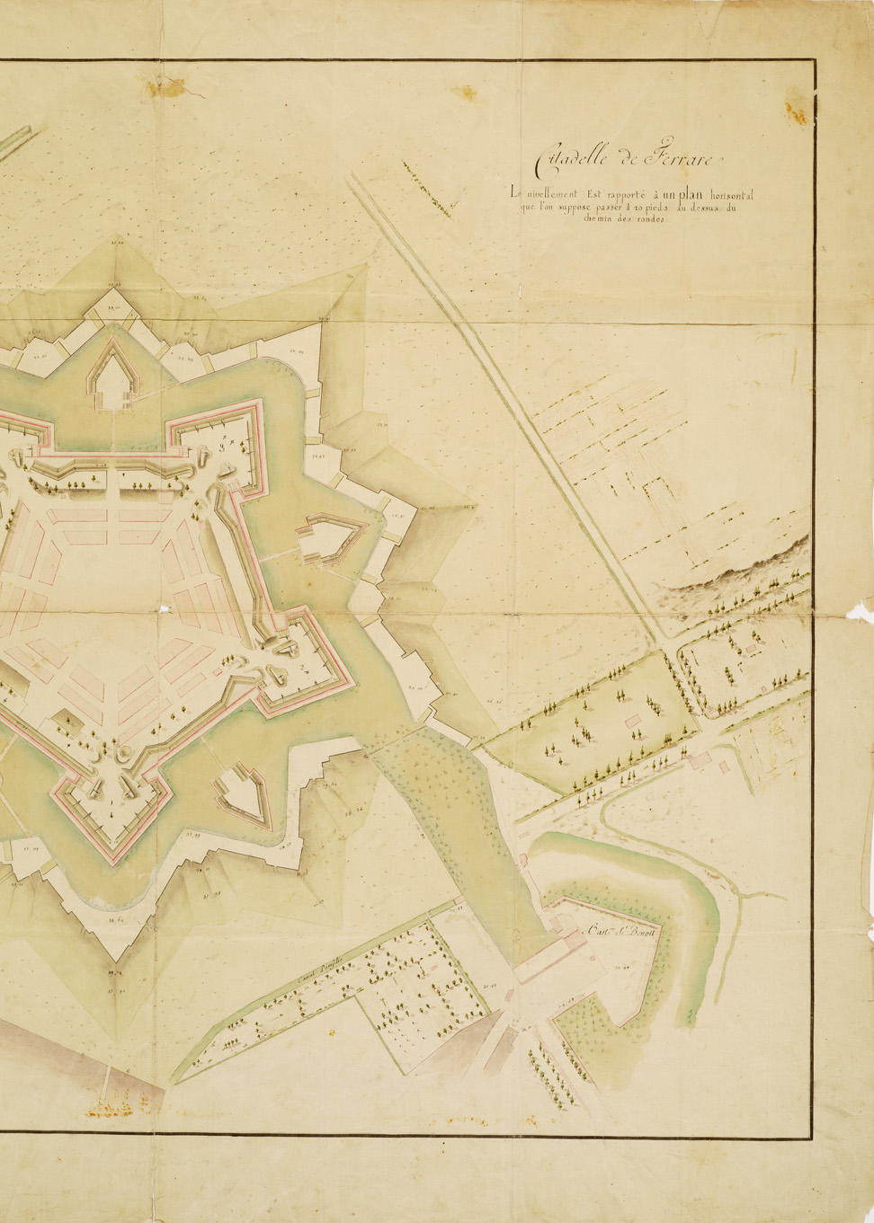 (N:8736) CITADELLE DE FERRARE (s. d., s. a.) (B0007105, B0007106, B7105-06) Carte e stampe antiche: riproduzione a colori su carta (formato A1)