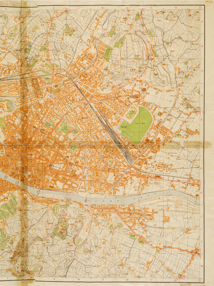 (N:13613) PIANTA DELLA CITTA' DI FIRENZE (B0007112, B0007113, B7112-13) Carte e stampe antiche: riproduzione a colori su carta (formato A1)