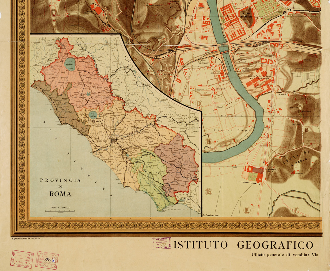 (N:13917) PIANTA DI ROMA ISTITUTO GEOGRAFICO DE AGOSTINI, 1910 - Foglio 3 (B0007139, B0007140, B7139-40) Carte e stampe antiche: riproduzione a colori su carta (formato A1)