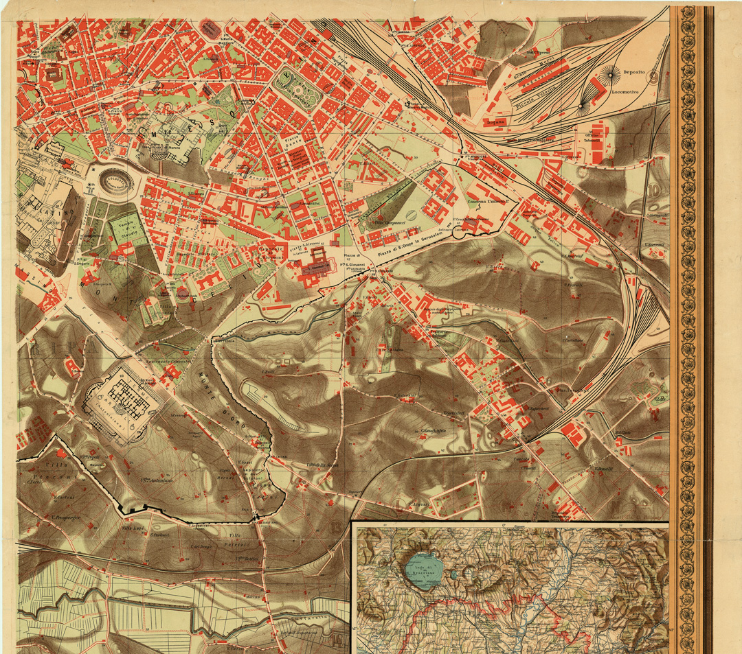 (N:13919) PIANTA DI ROMA ISTITUTO GEOGRAFICO DE AGOSTINI, 1910 - Foglio 4 (B0007141, B0007142, B7141-42) Carte e stampe antiche: riproduzione a colori su carta (formato A1)