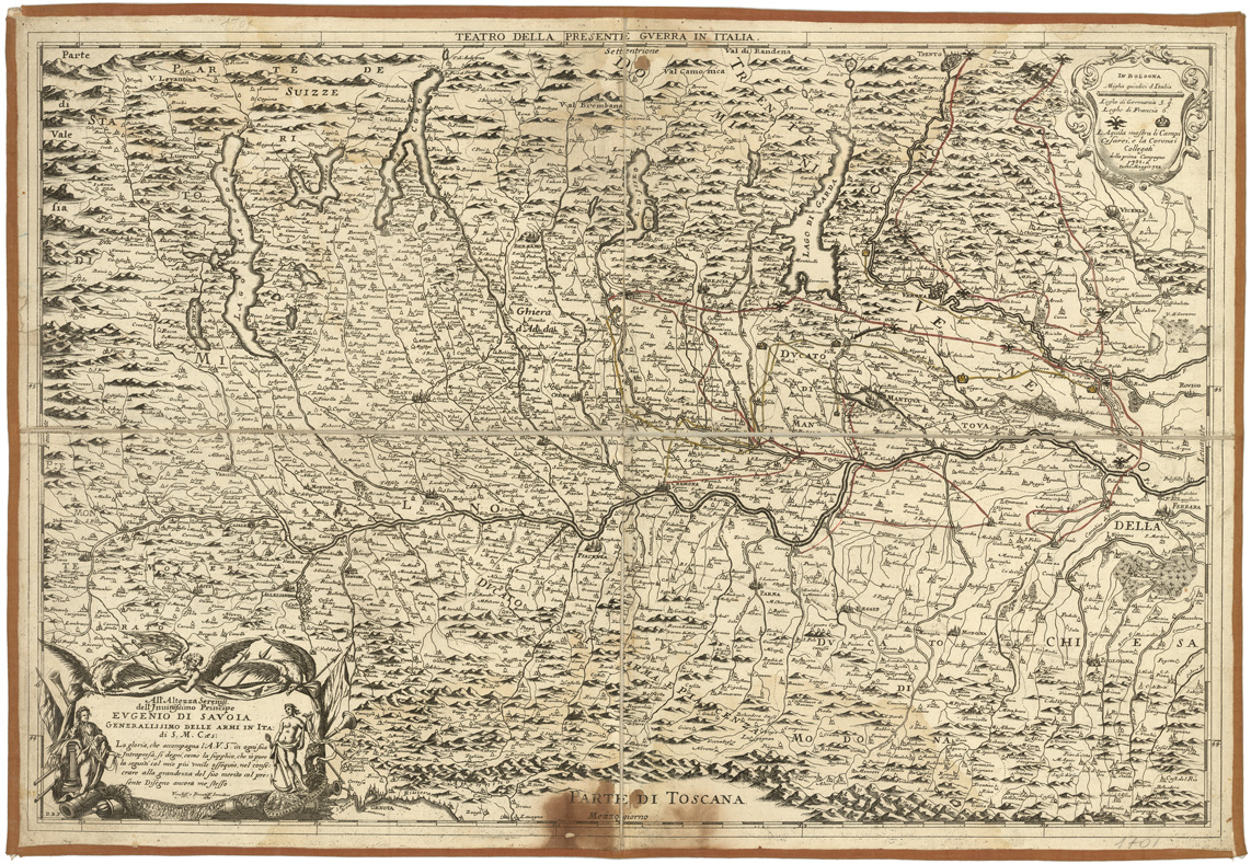 (N:16440) TEATRO DELLA PRESENTE GUERRA IN ITALIA (B0007275) Carte e stampe antiche: riproduzione a colori su carta (formato A1)