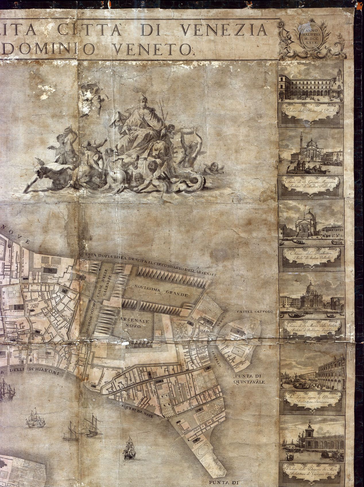 (N:10538) ICONOGRAFIA RAPPRESENTAZIONE DELLA INCLITA CITTA DI VENEZIA CONSACRATA AL REGGIO SERENISSIMO DOMINIO VENETO (B0007405, B0007406, B0007407, B0007408, B0007409, B0007410) Carte e stampe antiche: riproduzione a colori su carta (formato A1)