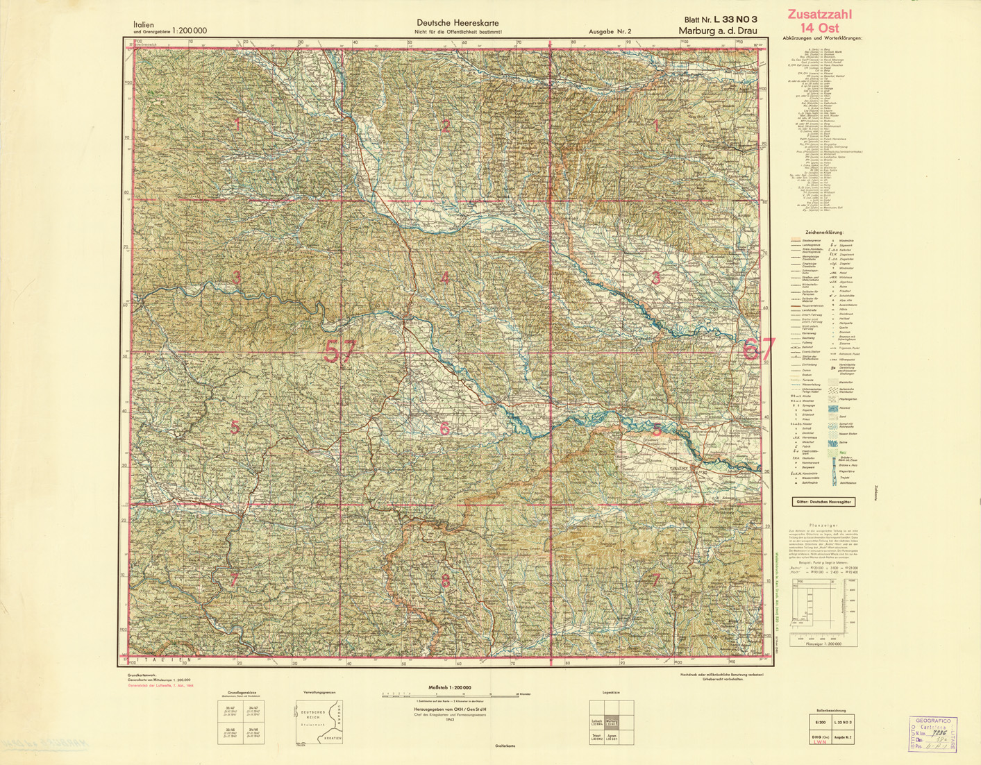 (N:10917) ITALIEN UND GRENZGEBIETE - MARBURG A D DRAU NR. L 33 NO 3 (B0007452) Carte e stampe antiche: riproduzione a colori su carta (formato A1)