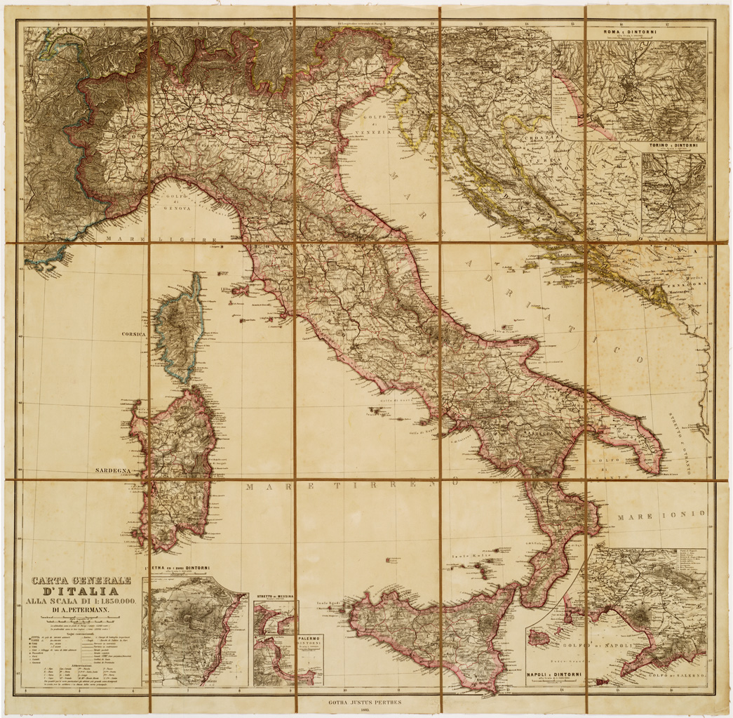 (N:4857) CARTA GENERALE D'ITALIA - Tavola 2 (B0007519) Carte e stampe antiche: riproduzione a colori su carta (formato A1)