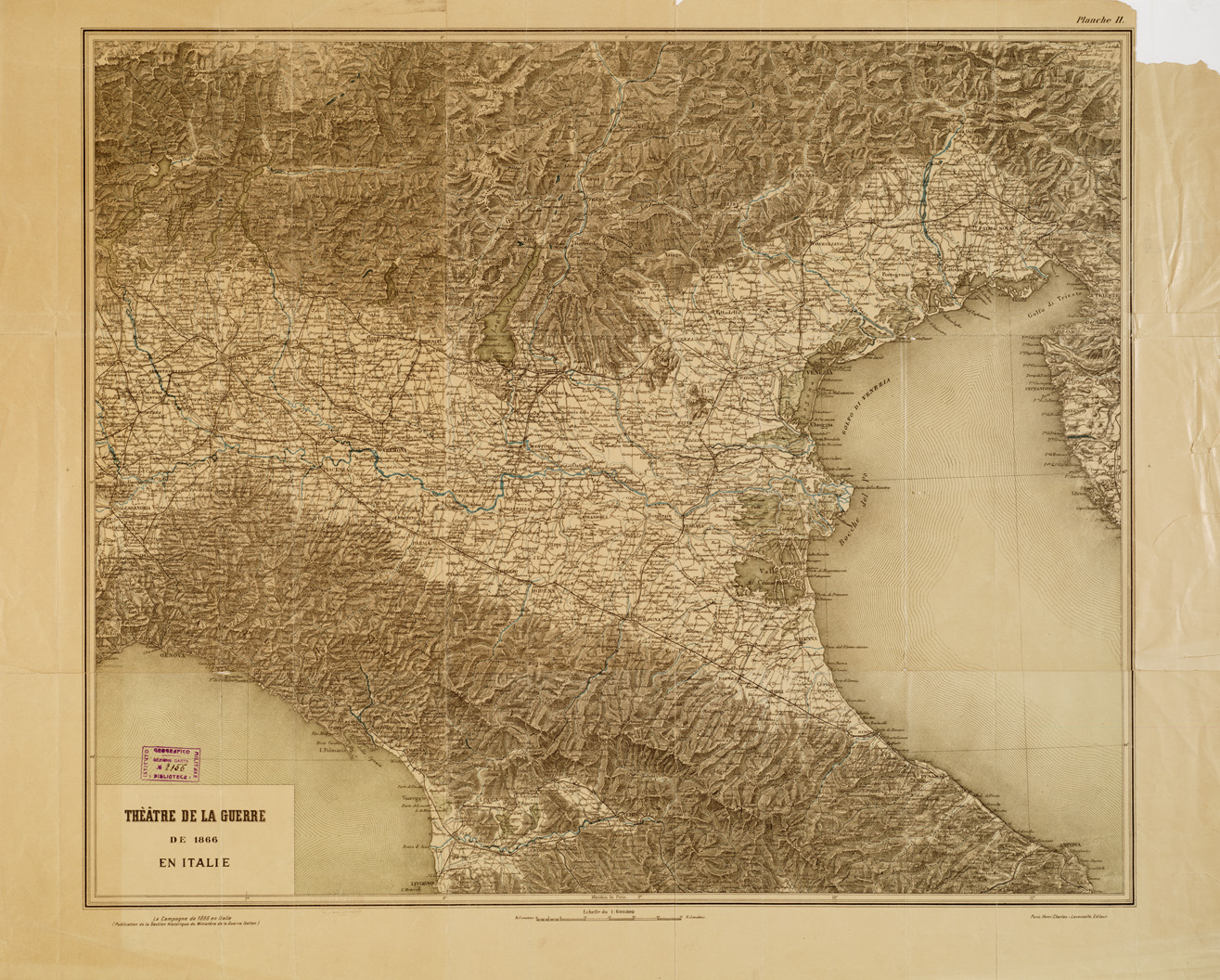 (N:15700) THEATRE DE LA GUERRE DE 1866 EN ITALIE (B0007552) Carte e stampe antiche: riproduzione a colori su carta (formato A1)