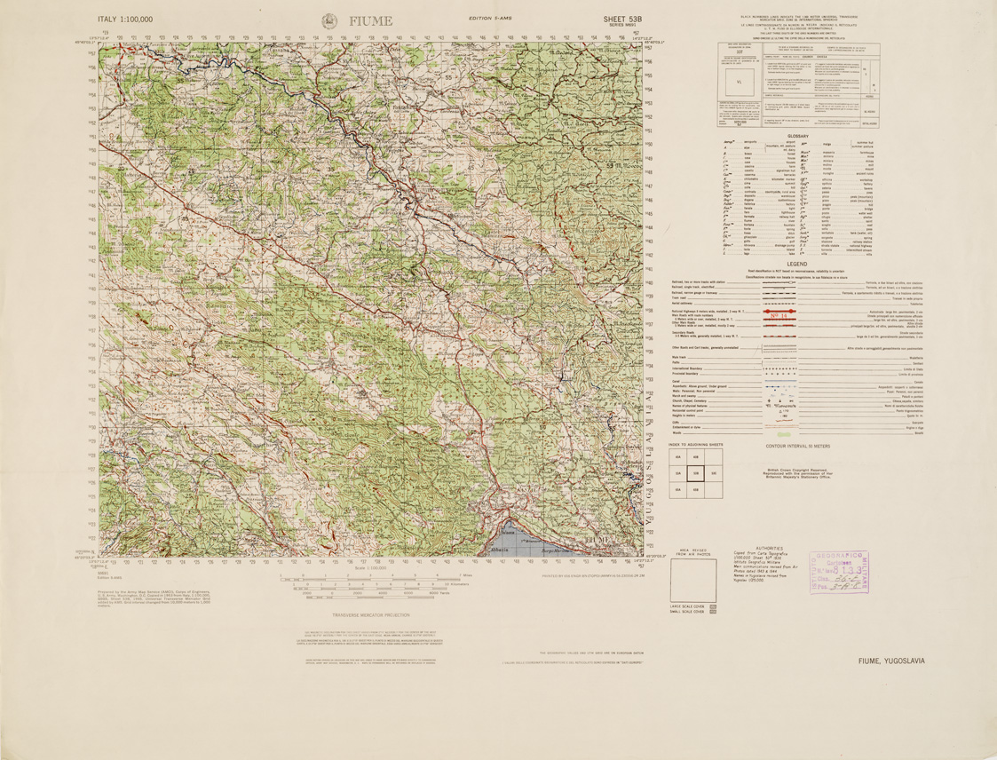 (N:10950) ITALY - FIUME JUGOSLAVIA SHEET 53B (B0007626) Carte e stampe antiche: riproduzione a colori su carta (formato A1)