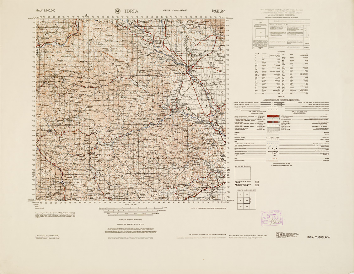 (N:10955) ITALY - IDRA JUGOSLAVIA SHEET 26A (B0007628) Carte e stampe antiche: riproduzione a colori su carta (formato A1)