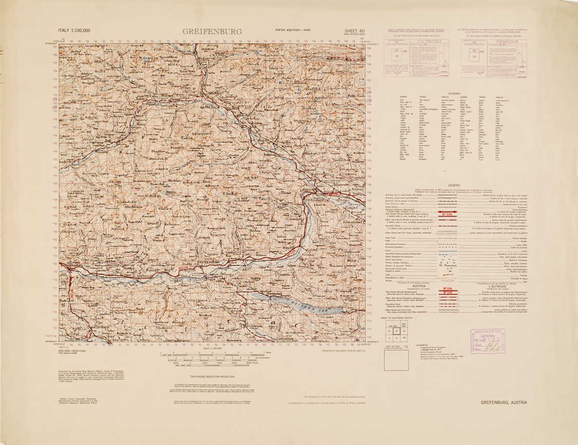 (N:10952) ITALY - GREIFEN BURG AUSTRIA SHEET 40 (B0007632) Carte e stampe antiche: riproduzione a colori su carta (formato A1)