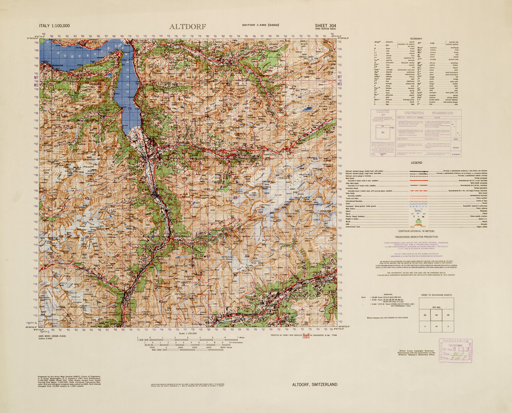 (N:10946) ITALY - ALTDORF SWITZERLAN SHEET 304 (B0007637) Carte e stampe antiche: riproduzione a colori su carta (formato A1)