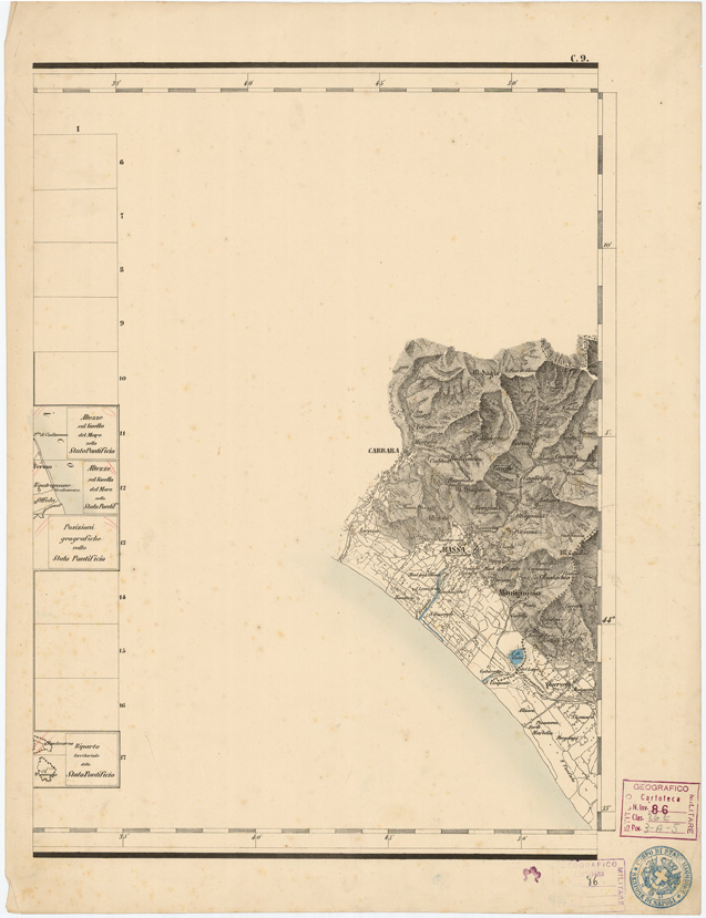 (N:7981) CARTA TOPOGRAFICA DELLE PROVINCIE LOMBARDO VENETO... - C9 Foglio 2 (B0007772) Carte e stampe antiche: riproduzione a colori su carta (formato A1)