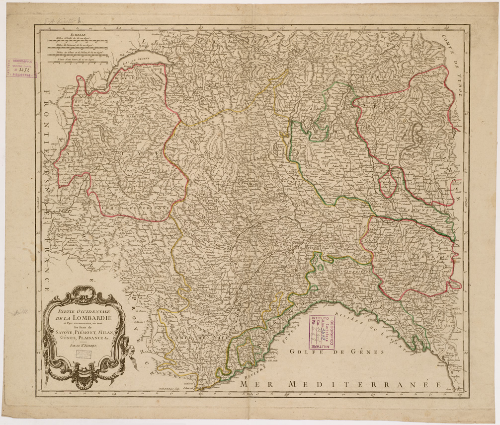 (N:13207) PARTIE OCCIDENTALE DE LA LOMBARDIE ET DE PAYS CIRCONVOISINS,... (B0007874) Carte e stampe antiche: riproduzione a colori su carta (formato A1)
